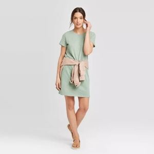 Women's Short Sleeve T-Shirt Dress NWT XS Green